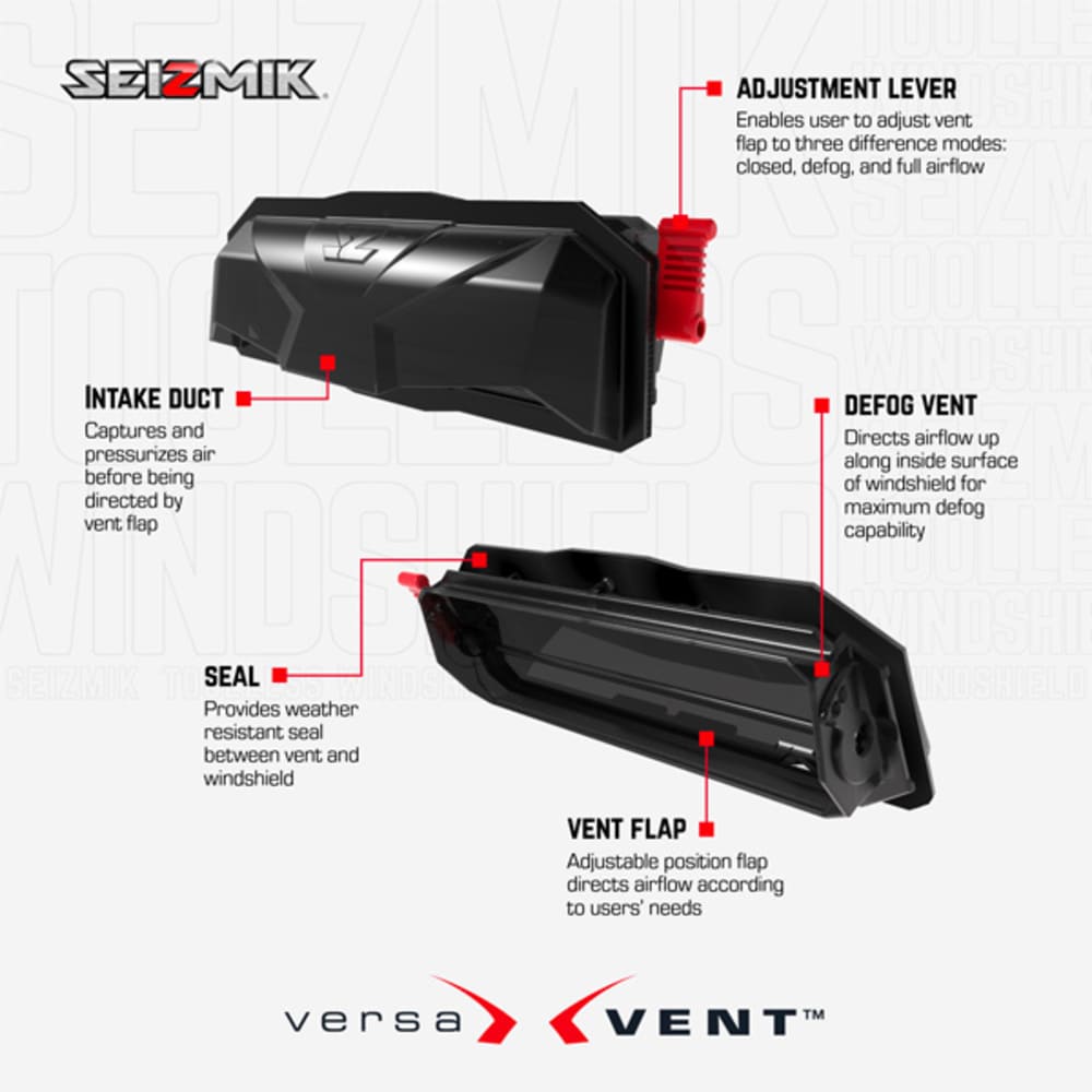 Seizmik '26 Kawaski Teryx H2 Front Hard Coated Versa-Vent Windshield
