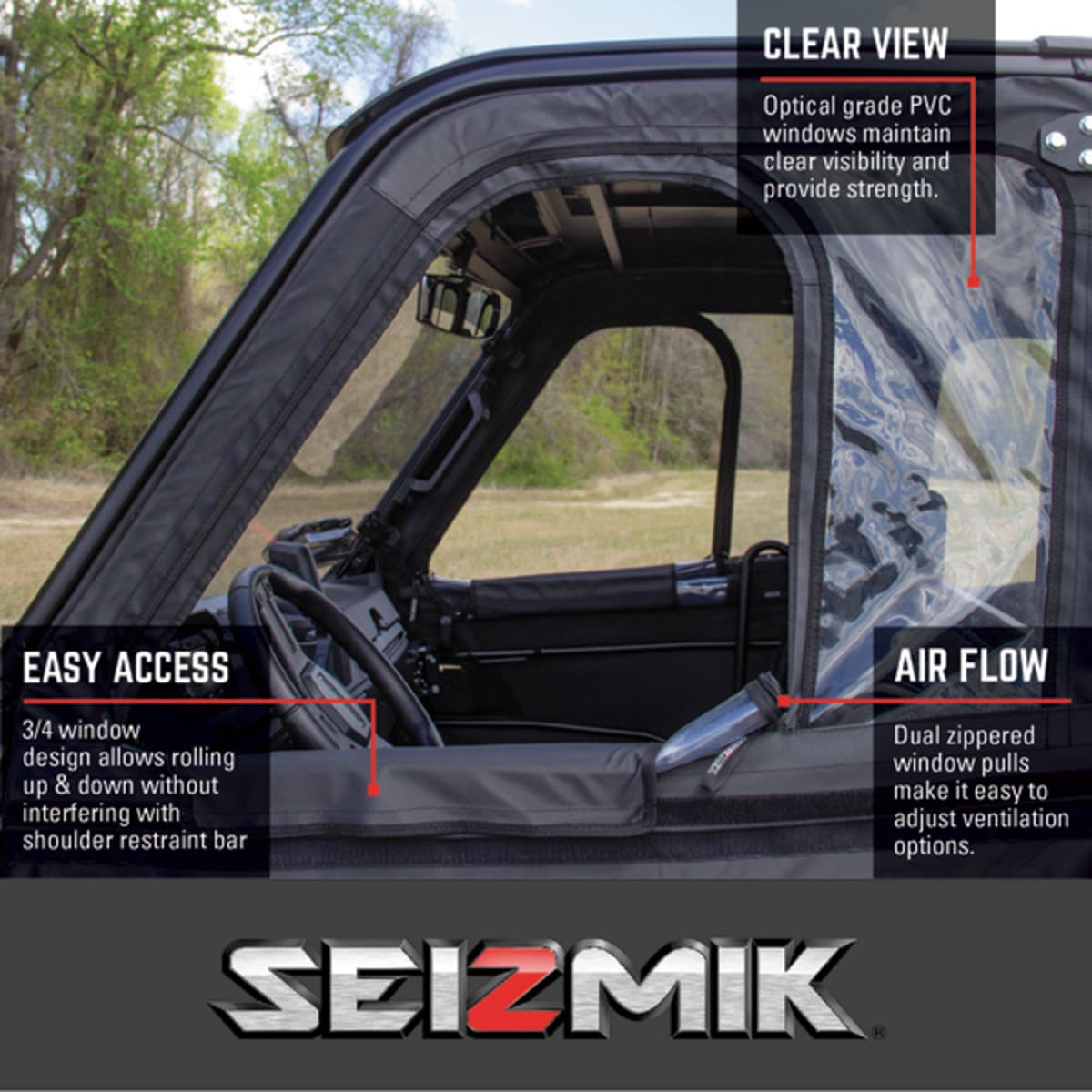 Seizmik Can-Am Defender MAX HD9/HD10 Front & Rear Framed Door Kit