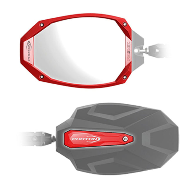 Seizmik Cast Aluminum Color Bezel & Cap Photon Side View Mirror Kit - Red
