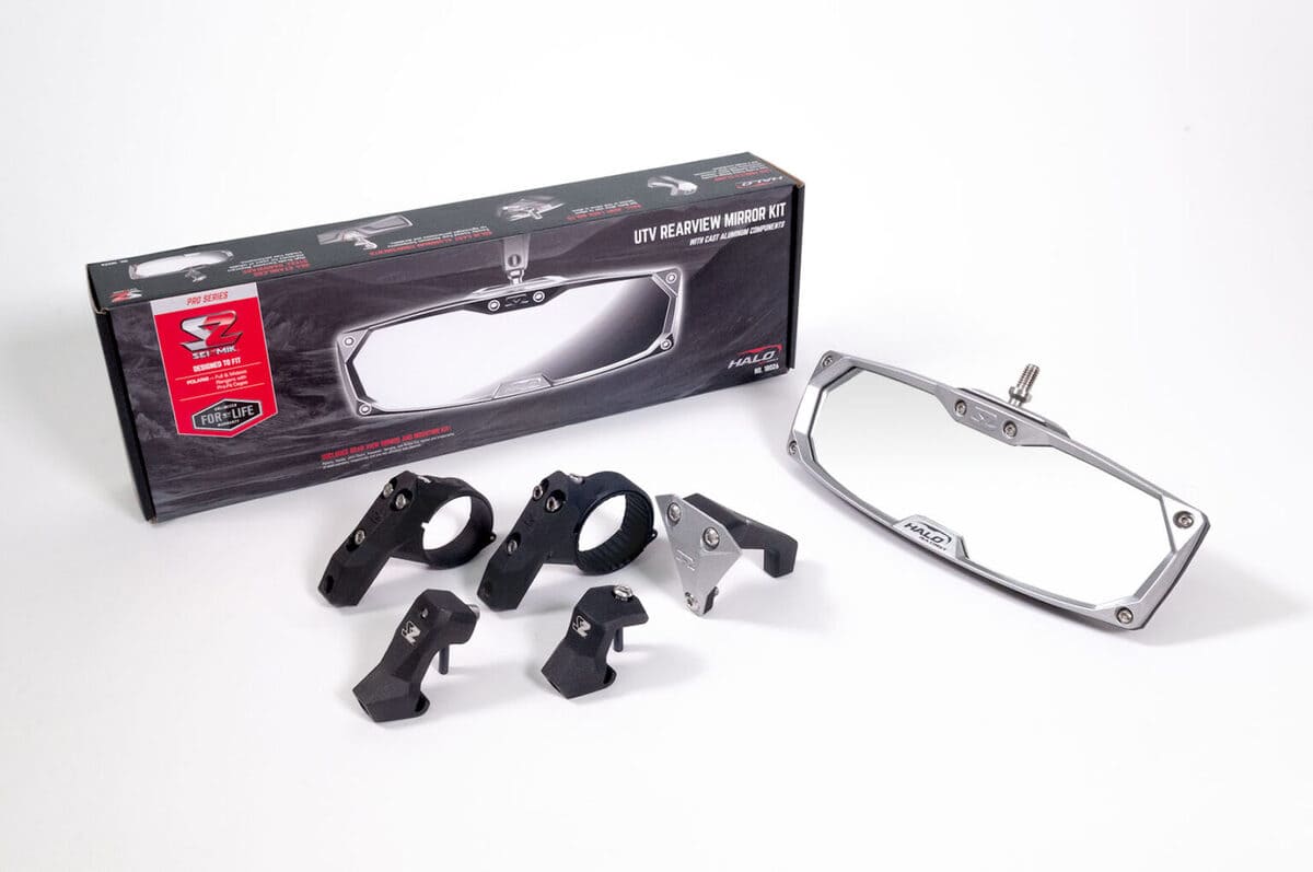 Seizmik Halo-RA Cast Rearview Mirror with Cast Aluminum Bezel - 1.75″ Round Tube