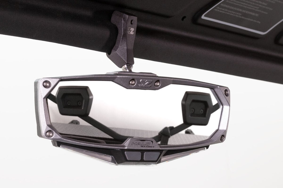 Seizmik Halo-RA LED Rearview Mirror with Cast Aluminum Bezel - 2″ & 1.875″ Round Tube Rope