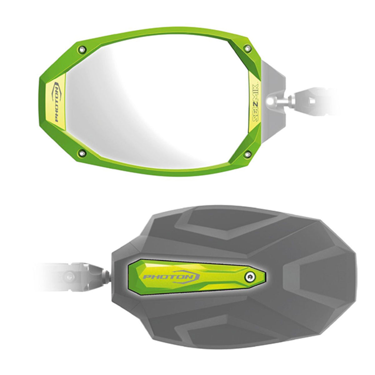 Seizmik Photon Side View Mirror Cast Aluminum Color Bezel & Cap Kit - Green