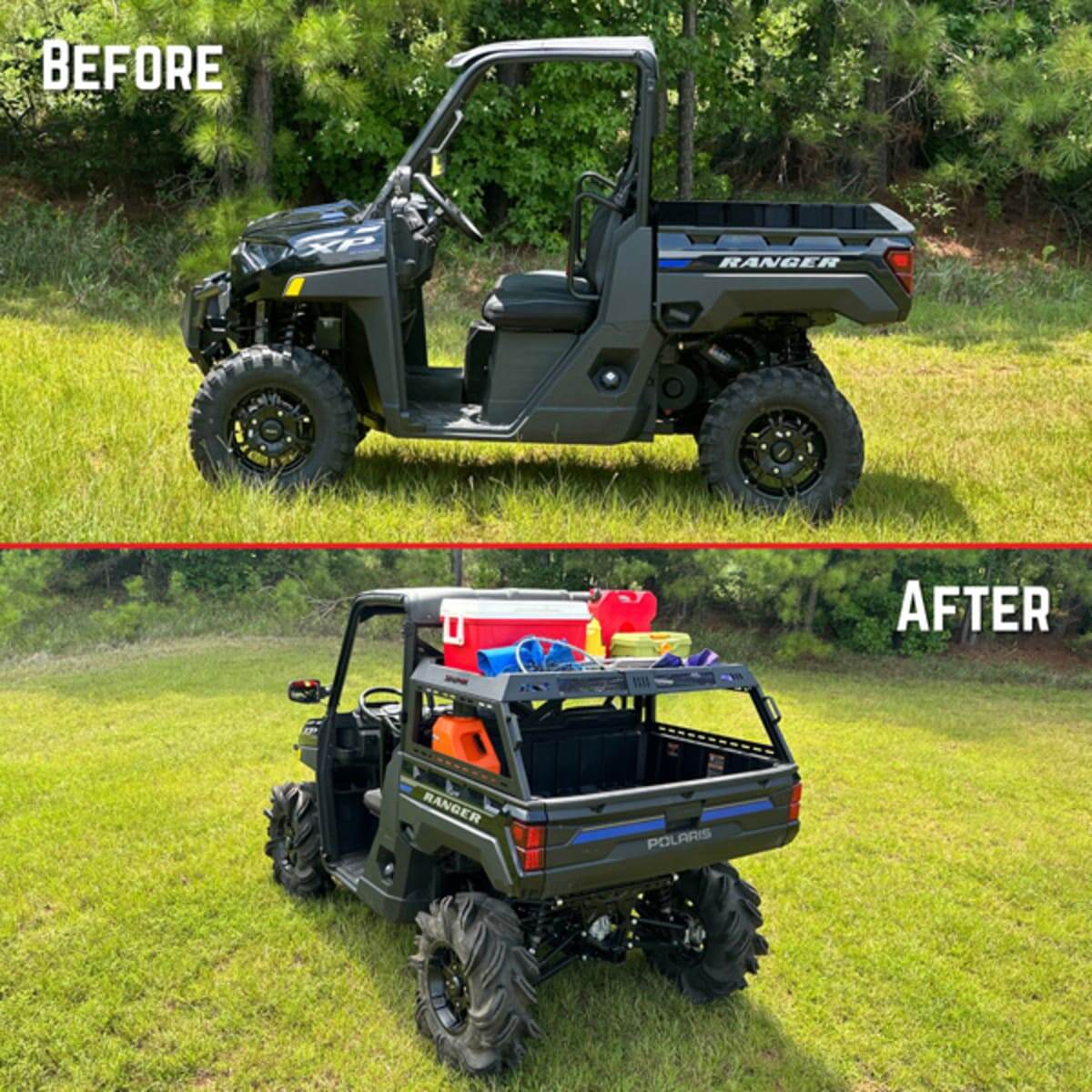 Seizmik Polaris Ranger & Can-Am Defender Half Height Bed Rack