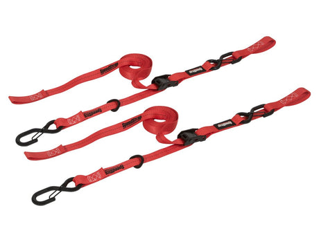 Speed Strap 1" x 10' Cam-Lock Tie Down with Snap S-Hooks and Soft-Tie - 2 Pack