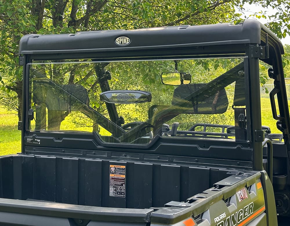 Spike Polaris Ranger 1000/XP 1000/Kinetic Rear Vented Windshield - Hard Coated