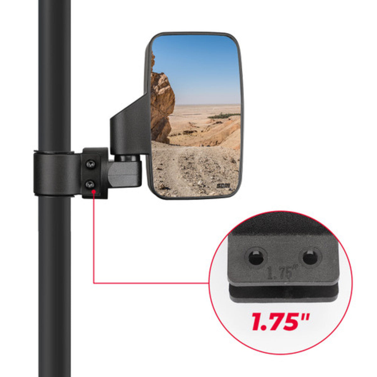 Spike Side View Mirrors 1.75"-2.00" Round Roll Cages - 1 Pair