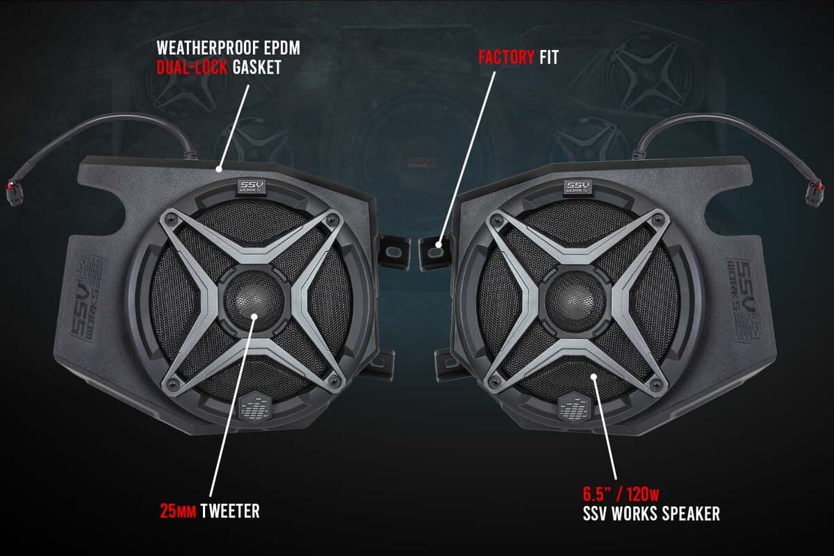 SSV Works '14-'23 Polaris RZR Front Kick Speaker Pods