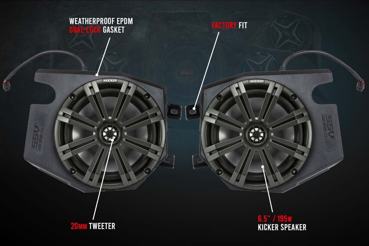 SSV Works '14-'23 Polaris RZR Front Kick Speaker Pods