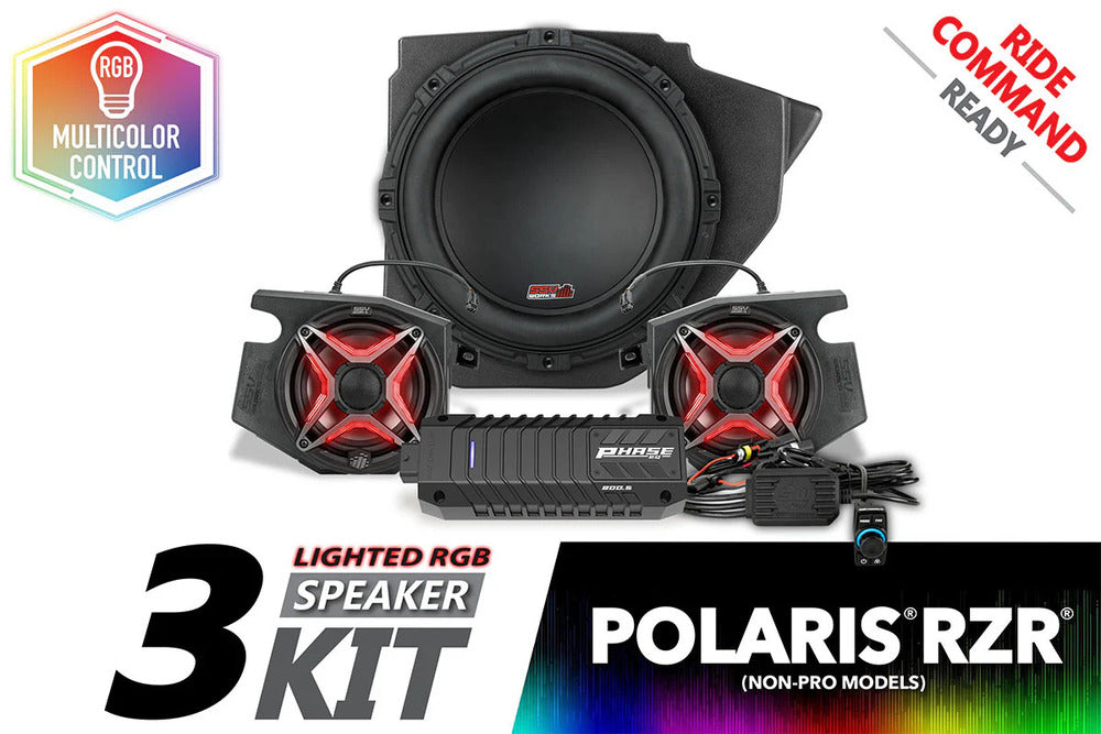 SSV Works '14-'23 Polaris RZR V-Spec 3-Speaker Plug-&-Play Kit For Ride Command