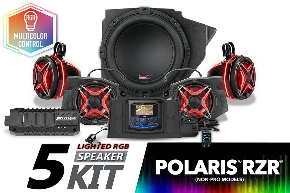 SSV Works '14-'23 Polaris RZR V-Spec 5-Speaker Plug-&-Play Kit with JVC