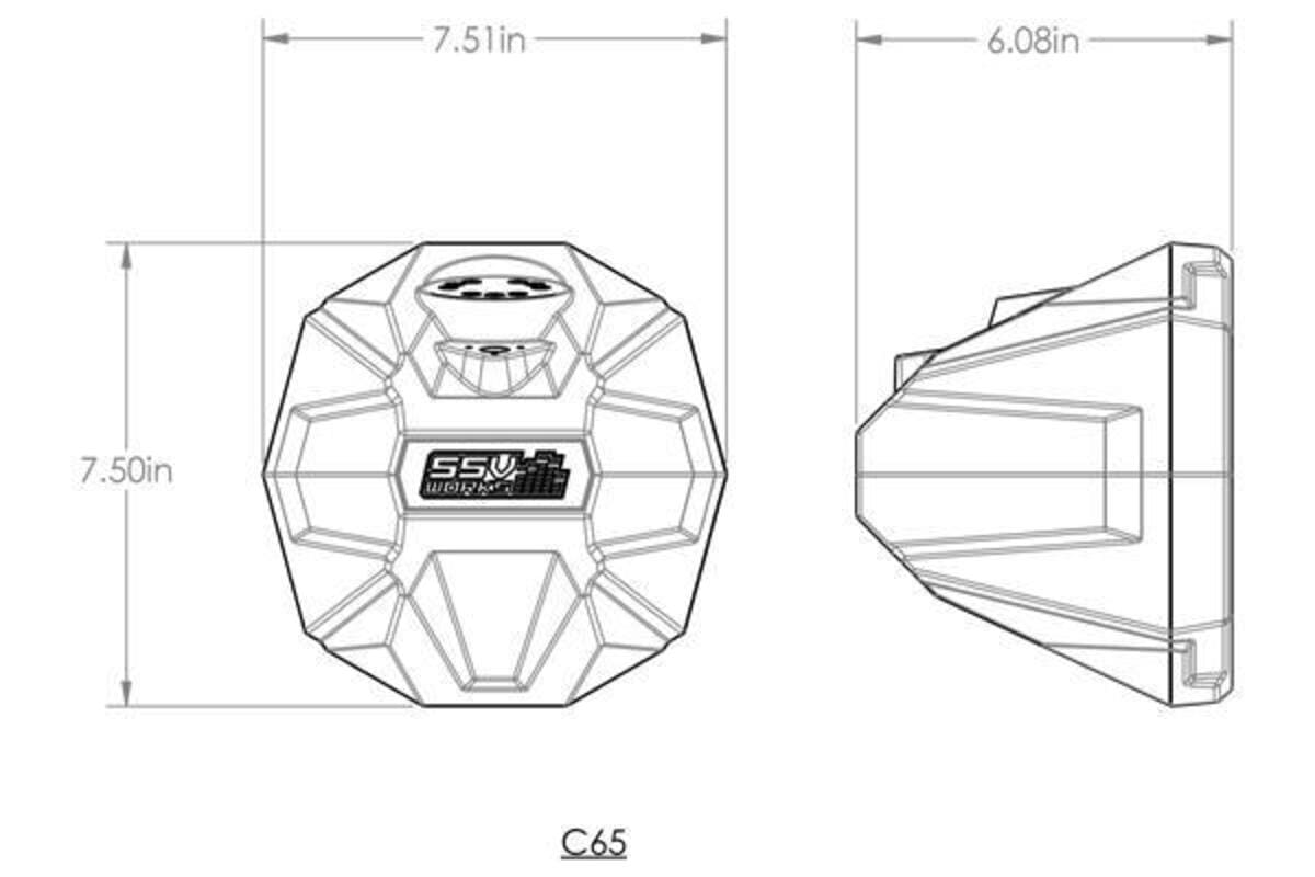 SSV Works '16-'22 Can-Am Defender Cage-Mount 6.5in Speaker Pods