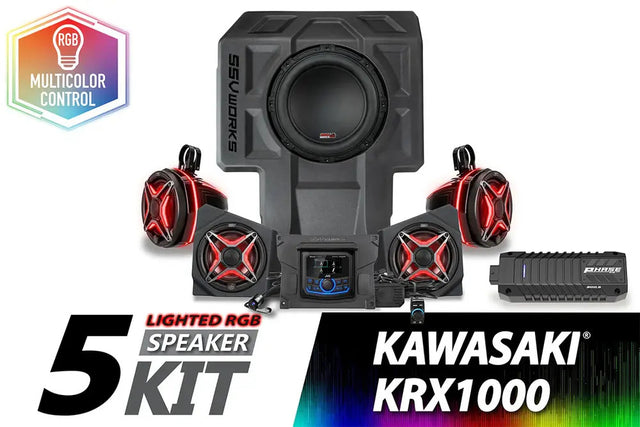 SSV Works "20-"24 Kawasaki KRX1000 2-Seater V-Spec 5-Speaker Audio-Kit With JVC