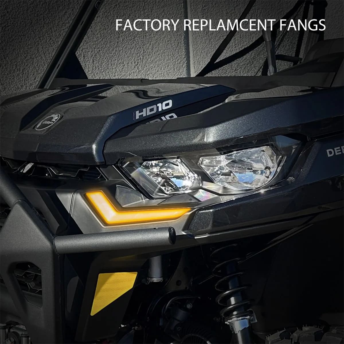 SSV Works '20-'26 Can-Am Defender Front Fang Lights w/Taillight Integration Plug-&-Play Turn-Signal Kit