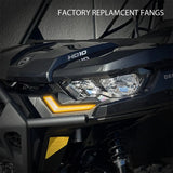 SSV Works '20-'26 Can-Am Defender Front Fang Lights w/Taillight Integration Plug-&-Play Turn-Signal Kit