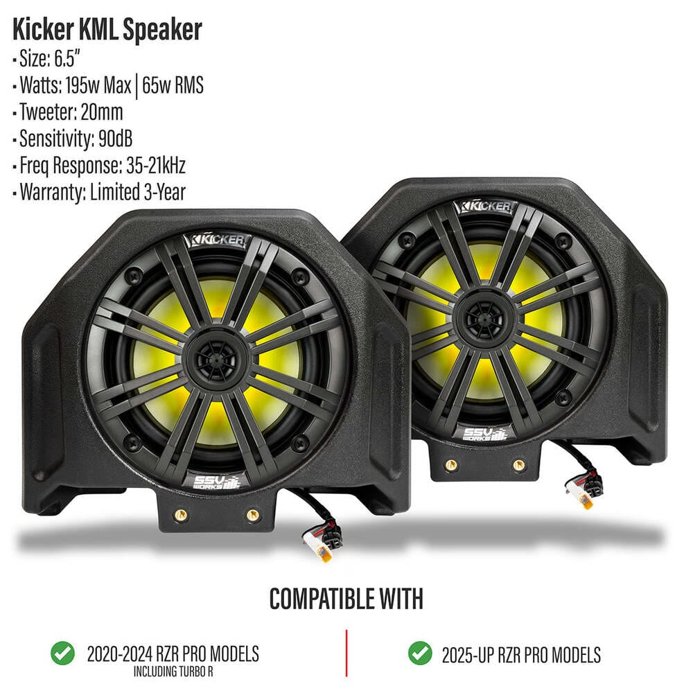 SSV Works '20-'26 Polaris RZR Turbo R Front 6.5" Rear Hump Speaker Pods
