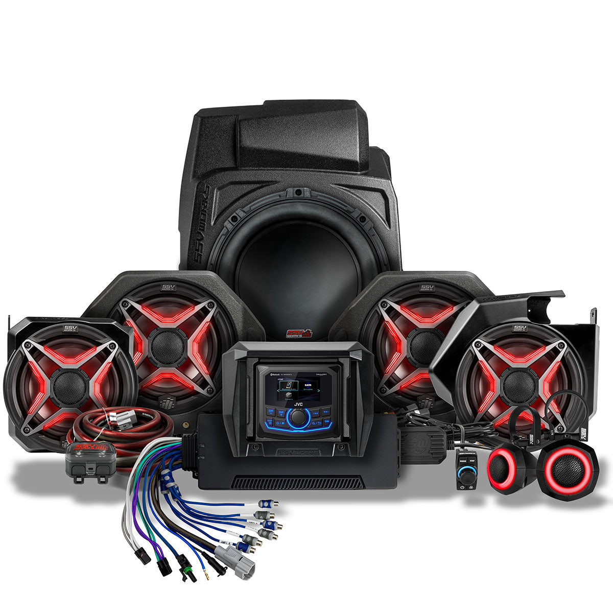 SSV Works '25-'26 Polaris RZR Pro R 7-Speaker Plug & Play Kit w/JVC Radio