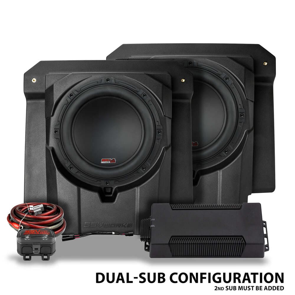 SSV Works '24-'26 Can-Am Maverick R 4 Seater Rear Seat Plug & Play Dual Subwoofer Add-On Kit