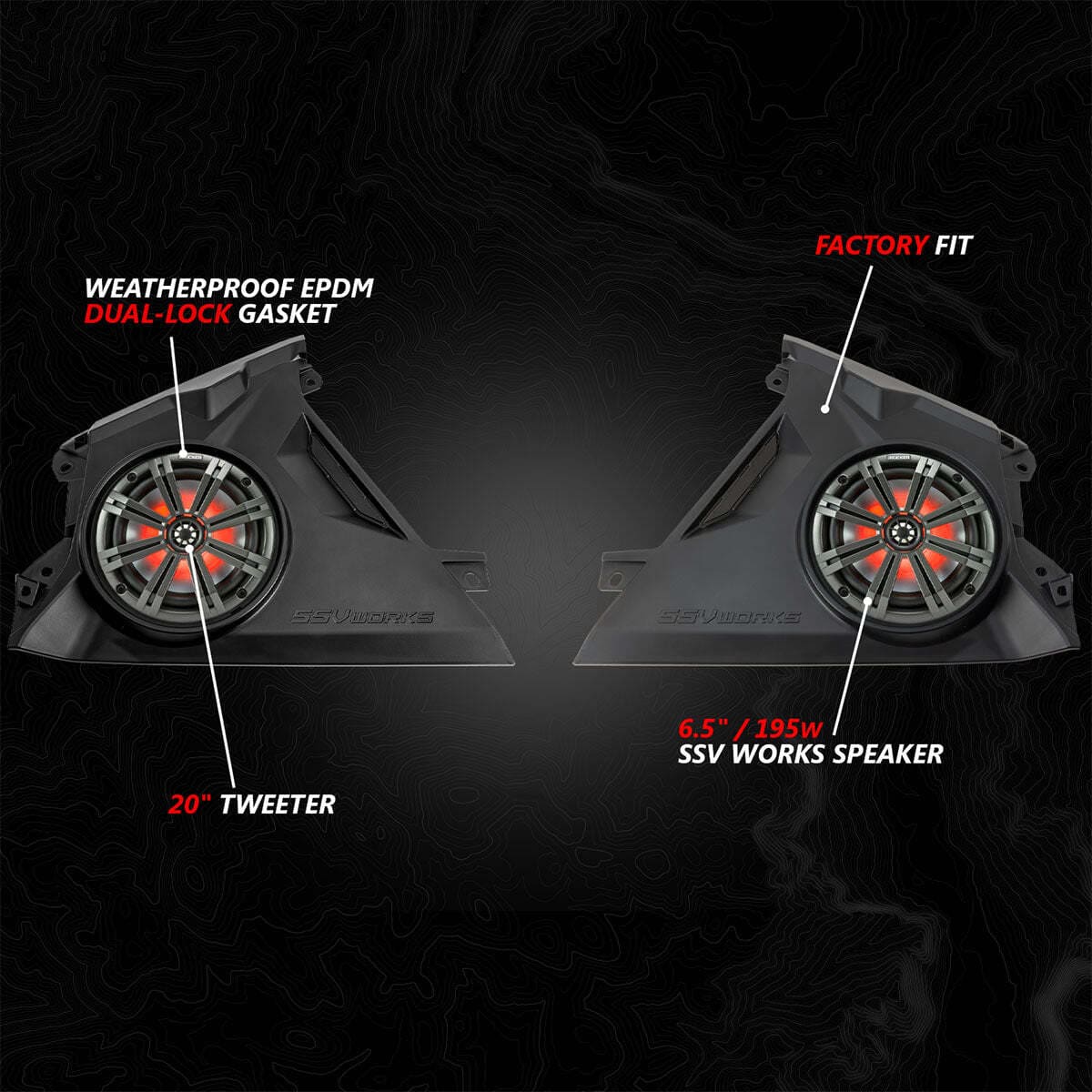 SSV Works '24 Can-Am Maverick R Phase-6 K-Spec 1650watt 6-Speaker System with 8" Horns