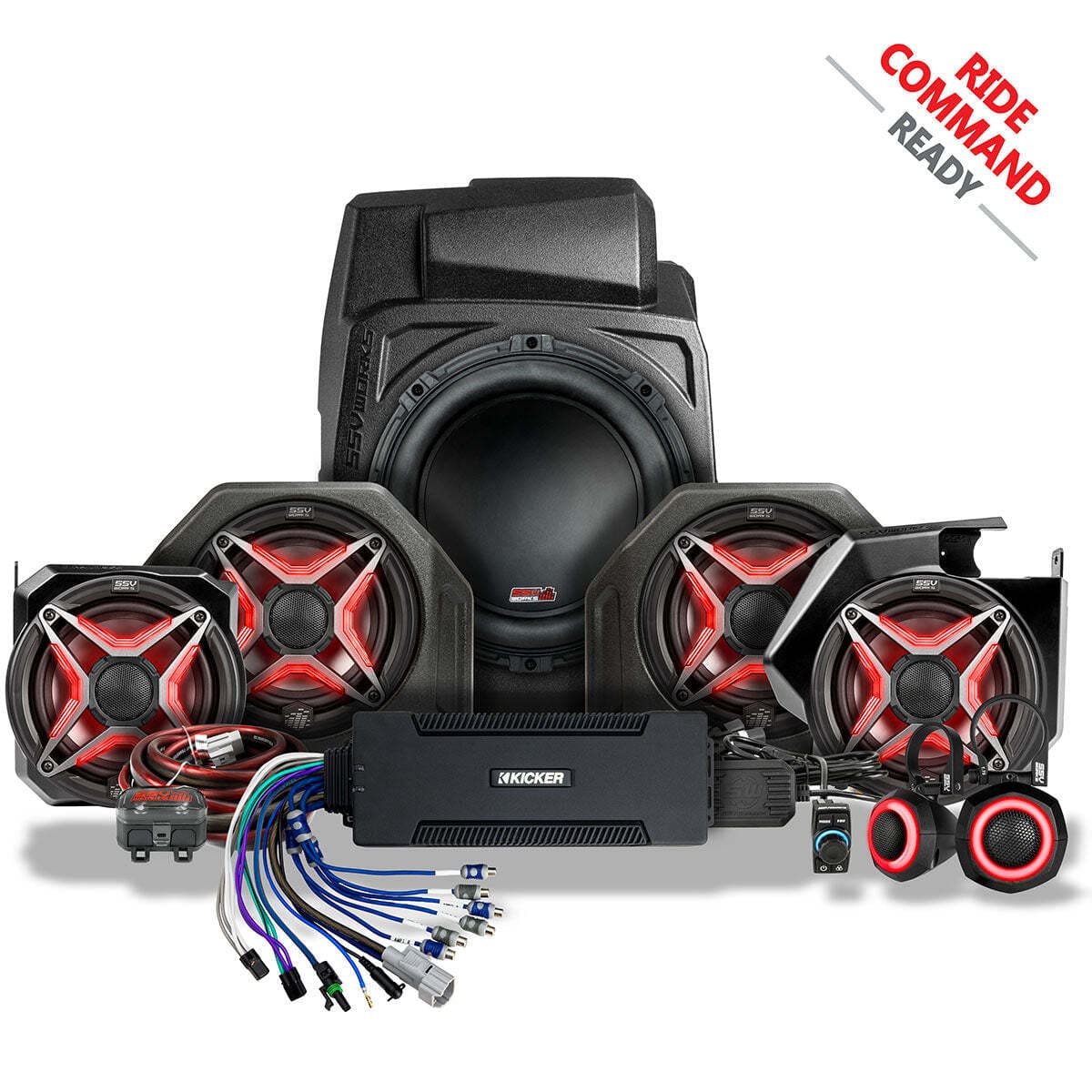 SSV Works '25-'26 Polaris RZR Pro R Phase-5 V-Spec Ride Command Plug & Play Kit - 7-Speaker