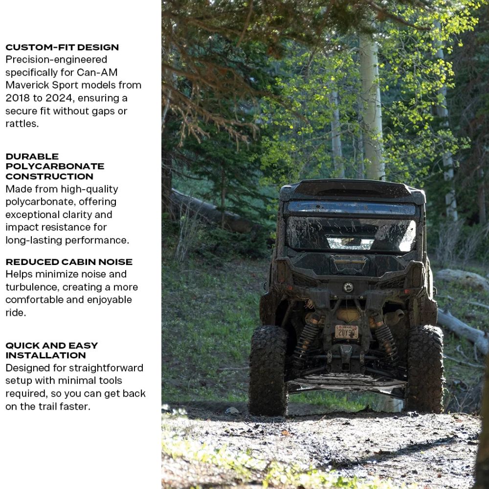 Super Comp '18-'25 Can-Am Maverick Sport Tinted Rear Windshield