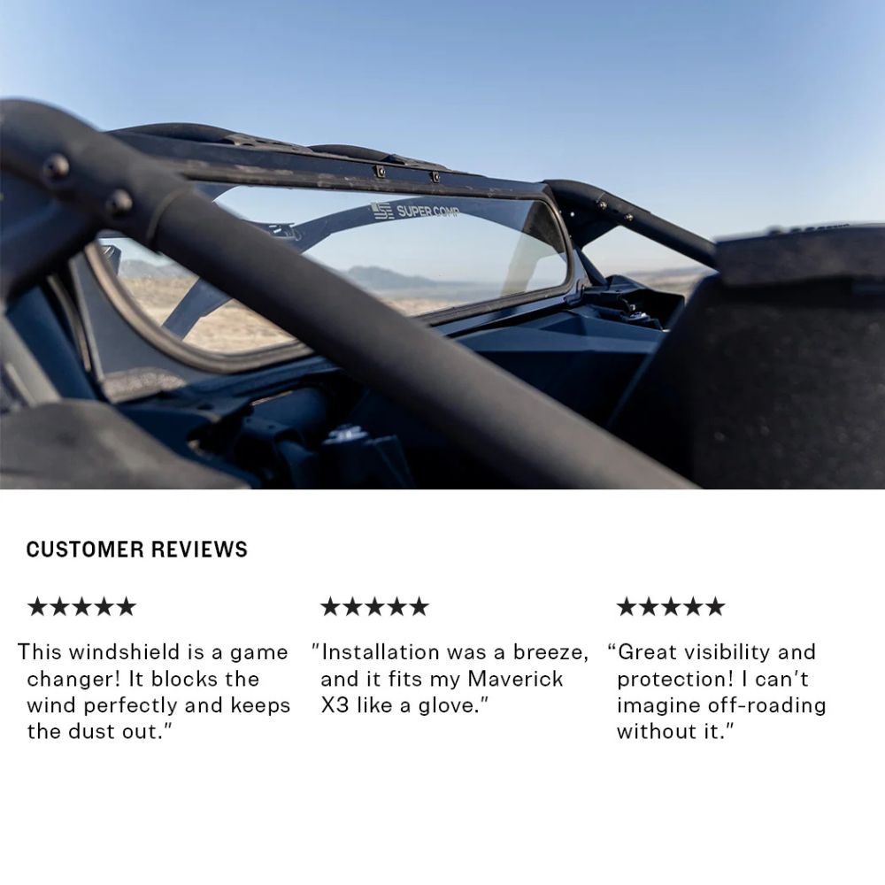 Super Comp '18-'25 Can-Am Maverick X3 Tinted Rear Windshield