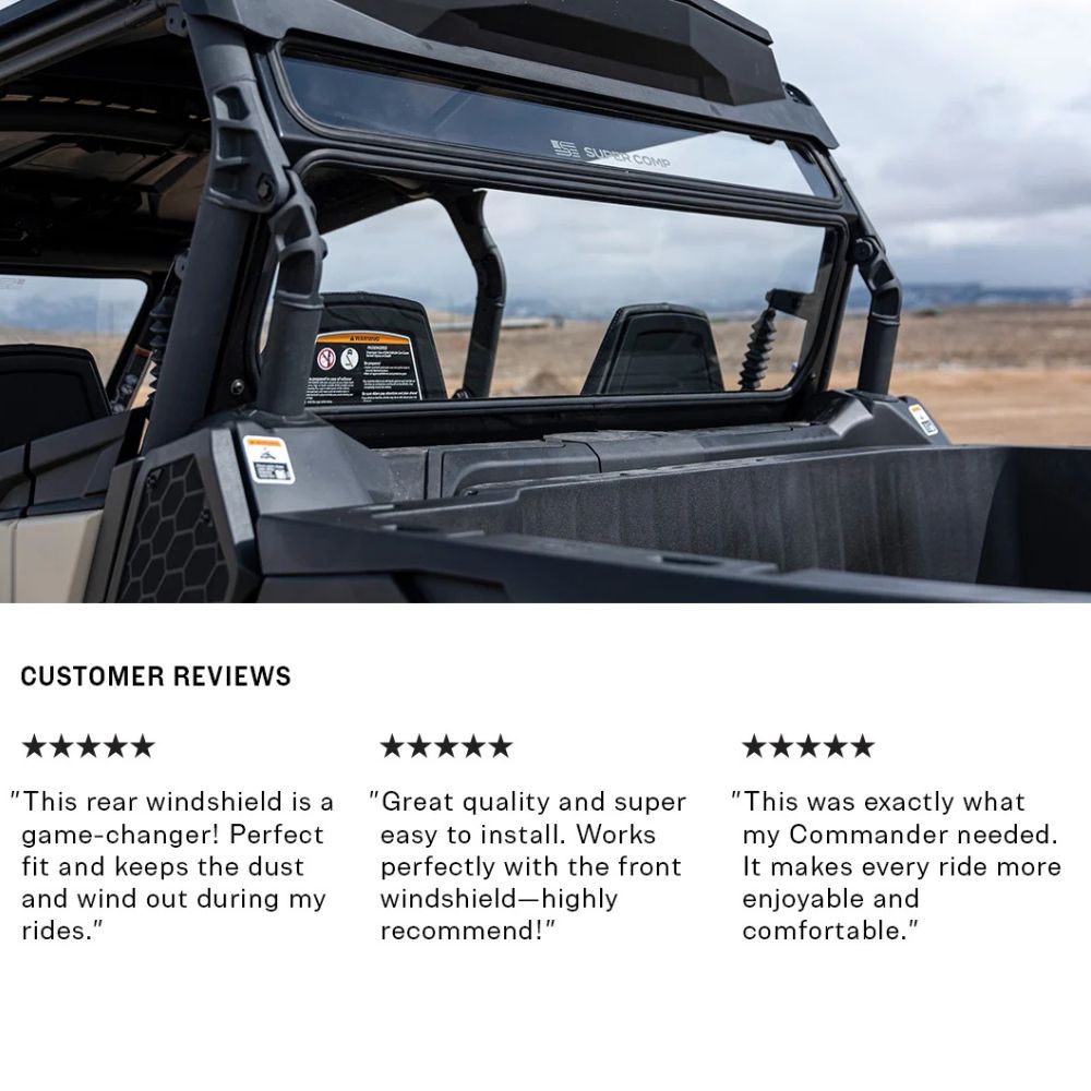 Super Comp '20-'24 Can-Am Commander Tinted Rear Windshield