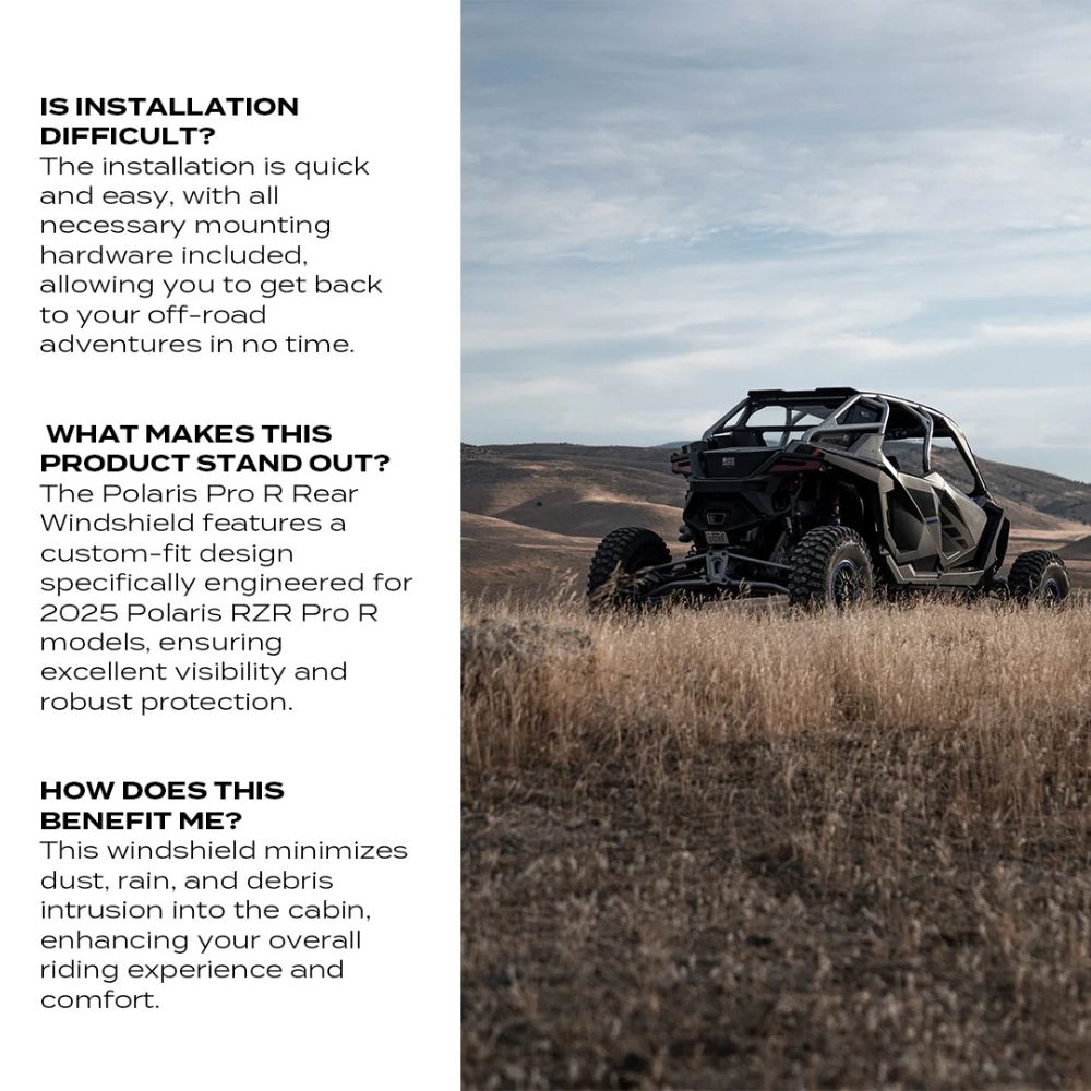 Super Comp '25-'26 Polaris RZR Pro R Tinted Rear Windshield