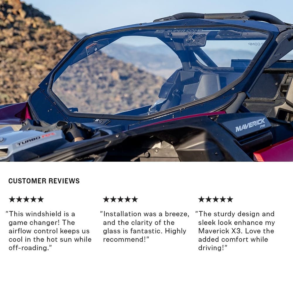 Super Comp Can-Am Maverick X3 Glass Front Windshield