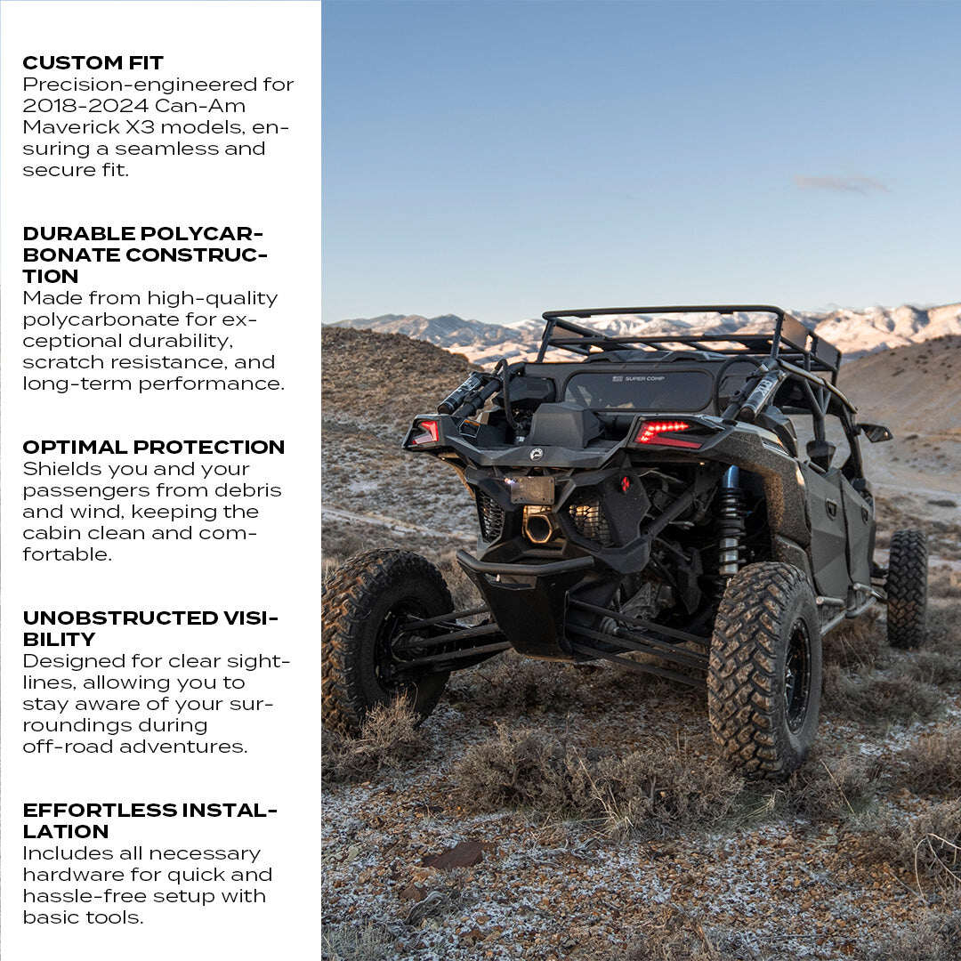 Super Comp Can-Am Maverick X3 Rear Windshield