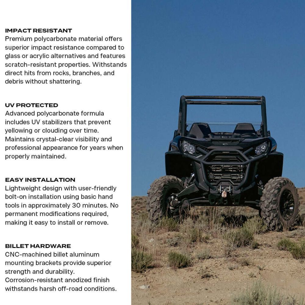 Super Comp Can-Am Polycarbonate Half Front Windshield