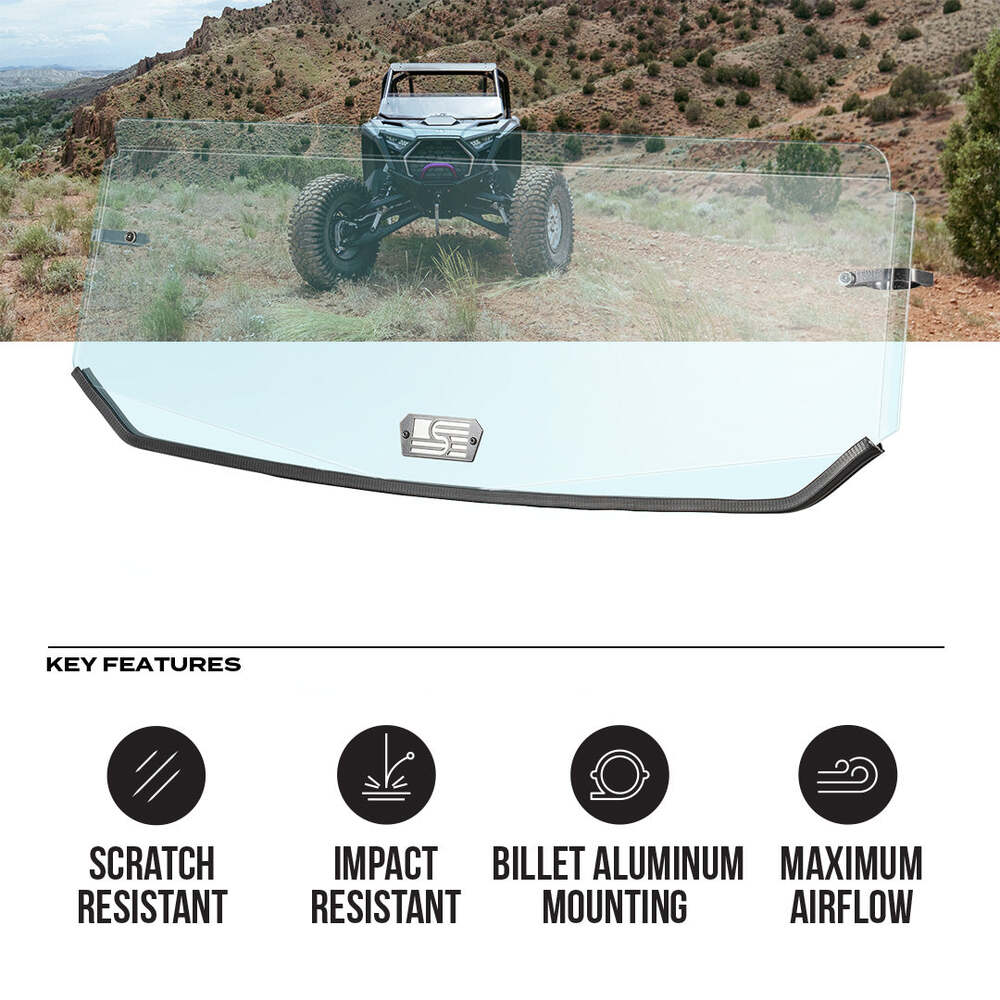 Super Comp Polaris RZR Pro R Polycarbonate Half Front Windshield