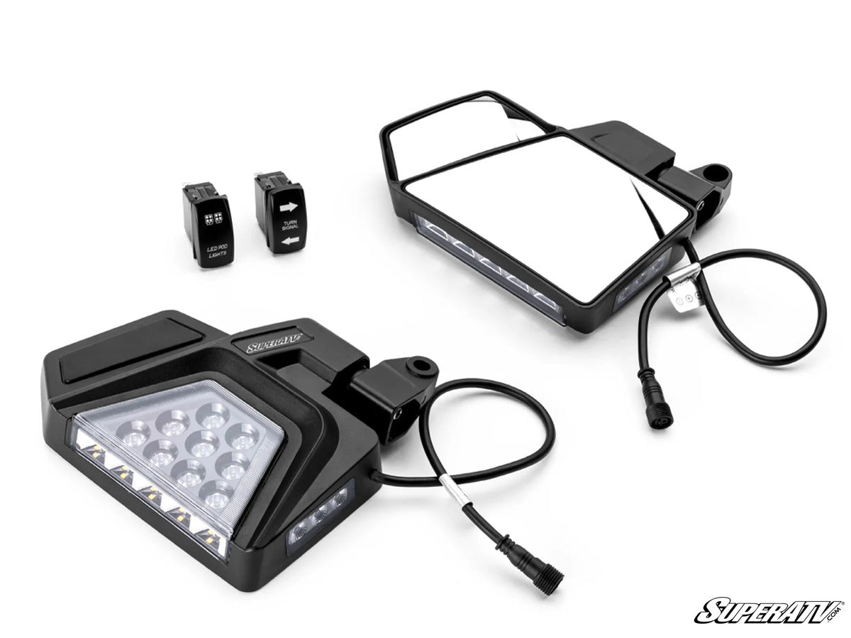 SuperATV '24+ Polaris Xpedition ADV Dual Section LED Side View Mirrors