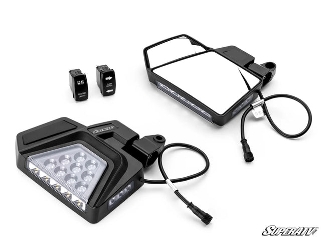 SuperATV '24+ Polaris Xpedition ADV Dual Section LED Side View Mirrors