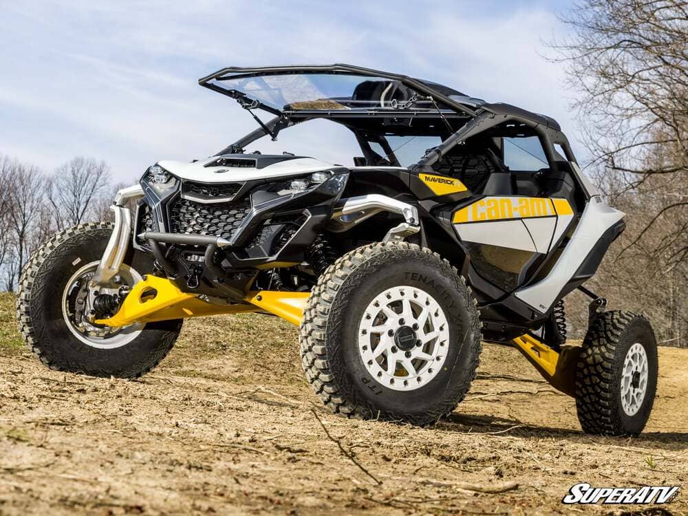 SuperATV Can-Am Maverick R Scratch-Resistant Flip Windshield