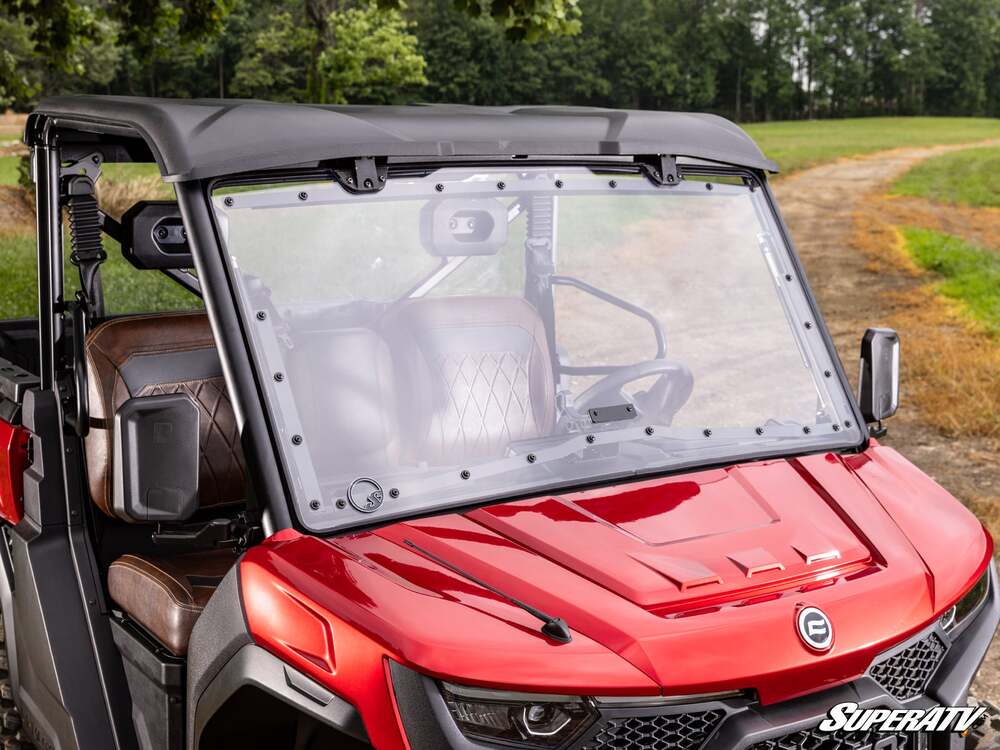 SuperATV CF Moto UForce U10 Pro Scratch-Resistant Flip Windshield