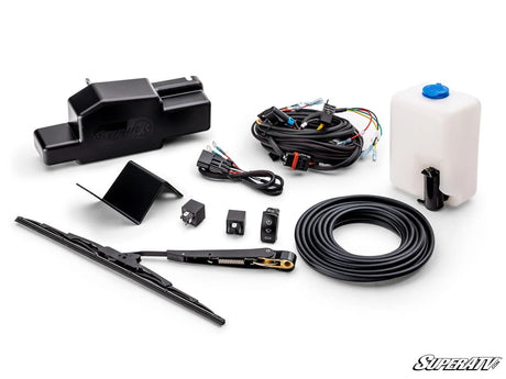 SuperATV MaxDrive Power UTV Windshield Flip Glass Electric Wiper Kit