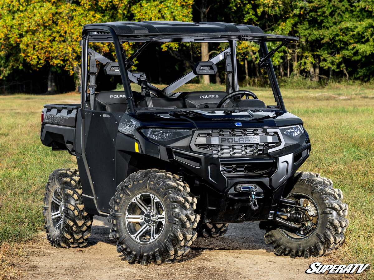 SuperATV Polaris Ranger XP Kinetic MaxDrive Power Flip Glass Windshield