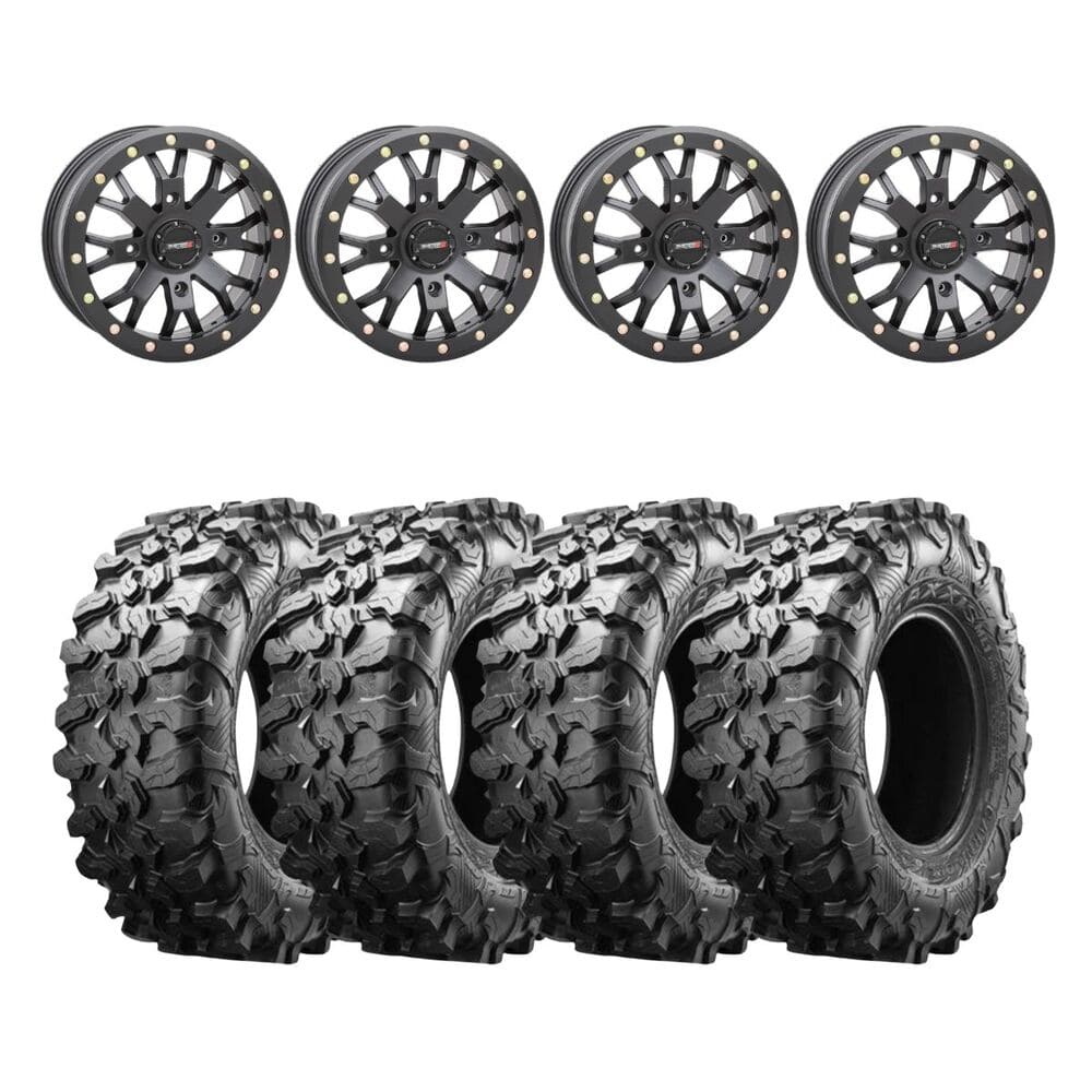 System 3 Black SB-4 Beadlock & Maxxis Radial Carnivore Wheel & Tire Kit