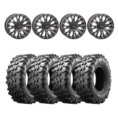 System 3 Black SB-4 Beadlock & Maxxis Radial Carnivore Wheel & Tire Kit
