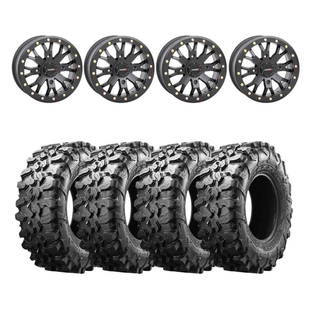 System 3 Black SB-4 Beadlock & Maxxis Radial Carnivore Wheel & Tire Kit