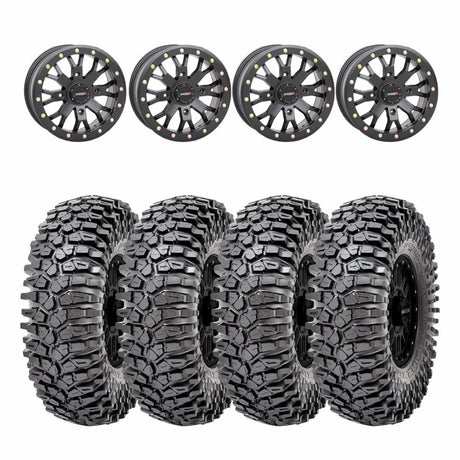 System 3 Black SB-4 Beadlock & Maxxis Radial Roxxzilla Wheel & Tire Kit