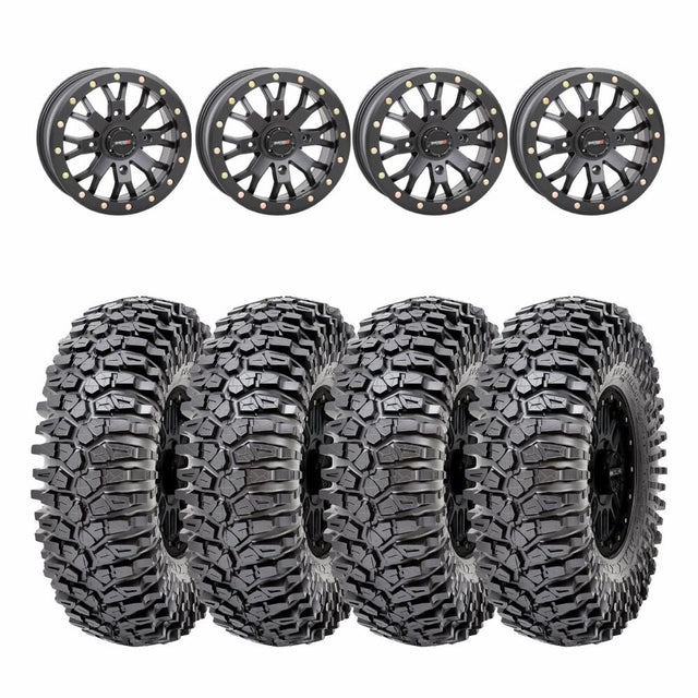 System 3 Black SB-4 Beadlock & Maxxis Radial Roxxzilla Wheel & Tire Kit