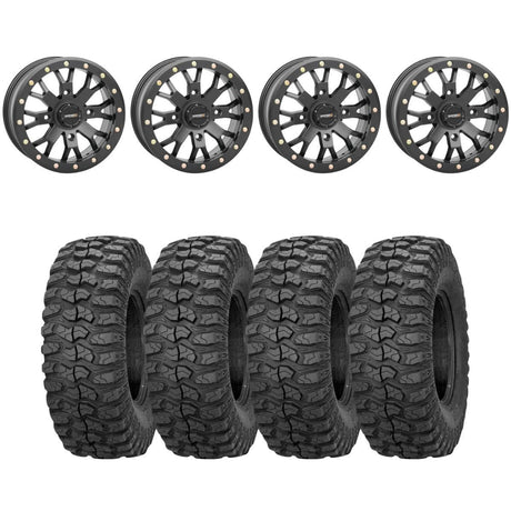 System 3 Black SB-4 Beadlock & Sedona Rockabilly Wheel & Tire Kit