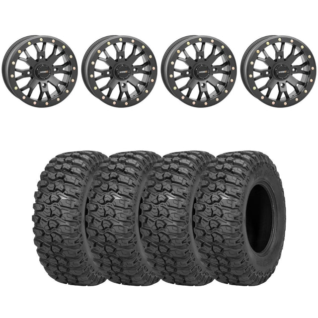 System 3 Black SB-4 Beadlock & Sedona Trail Saw Wheel & Tire Kit