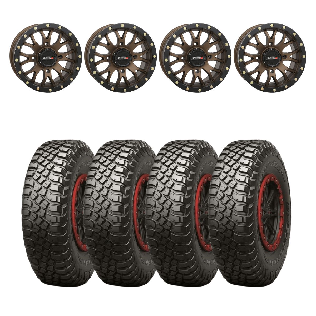System 3 Bronze SB-4 Beadlock & BFGoodrich Mud-Terrain T/A KM3 Wheel & Tire Kit