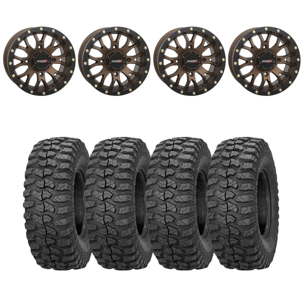 System 3 Bronze SB-4 Beadlock & Sedona Rockabilly Wheel & Tire Kit