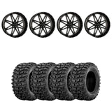 System 3 Gloss Black/Milled ST-7 & Sedona Buzz Saw RT Wheel & Tire Kit