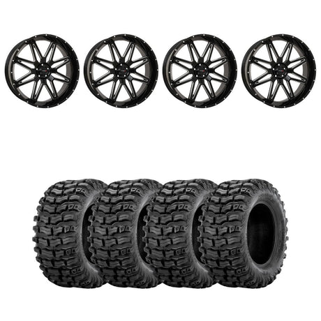 System 3 Gloss Black/Milled ST-7 & Sedona Buzz Saw RT Wheel & Tire Kit