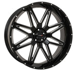 System 3 Gloss Black/Milled ST-7 & Sedona Buzz Saw RT Wheel & Tire Kit