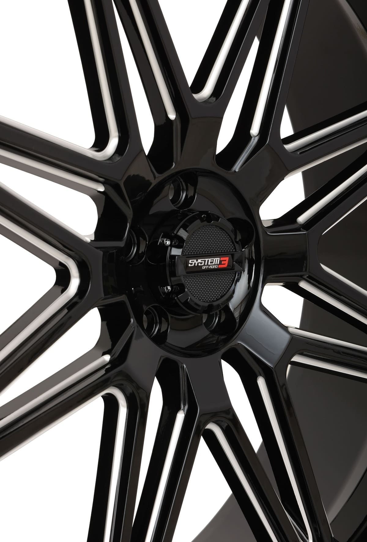 System 3 Gloss Black/Milled ST-7 & Sedona Buzz Saw RT Wheel & Tire Kit